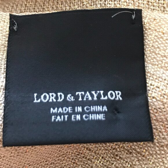 Lord & Taylor Rectangular Shawl Wrap Scarf Metallic Thread - Picture 3 of 6
